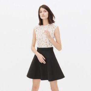 Sandro Paris designer mini dress w/ open lace top